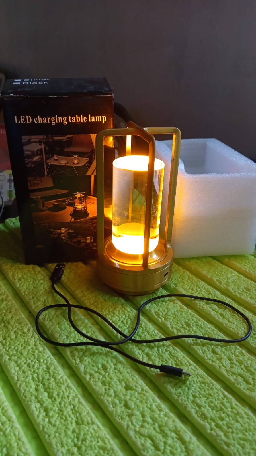 12974 Crystal Lantern Lamp, Crystal Lantern Table Lamp, 3 Colors Rechargeable Cordless Led Lights for Restaurant / Bedroom Lights (1 Pc) 12974 Crystal Lantern Lamp, Crystal Lantern Table Lamp, 3 Colors Rechargeable Cordless Led Lights for Restaurant / Bedroom Lights (1 Pc)